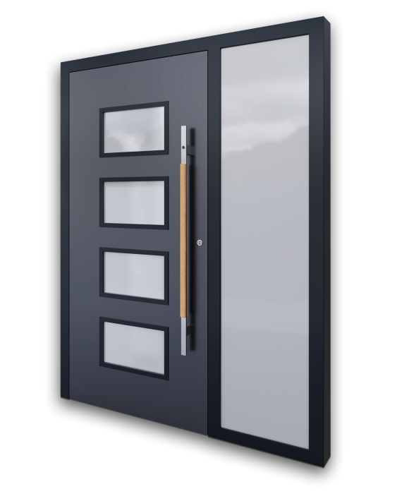 Naturholzgriff montiert auf Tür 01 - Naturholz Türgriffe von Werding GriffDesign